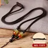 Cordón de collar tejido a mano por Lin, unisex, correa para el cuello ajustable, producto semiacabado, con colgante de brújula de los ocho tesoros