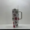 Taza Termo Luminosa de Hielo de 40 Onzas para Navidad y Halloween con Característica de Cambio de Color, Regalo Personalizable, Gran Capacidad de 1.2L