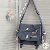 Bolsa Estilo Hong Kong Versátil Artística Estilo Coreano Street Shot Bolsa de Ombro Mensageiro Bolsa Transversal Chique Estudante para Meninos e Meninas
