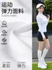 2026 Golf Moda Femenina Top de Verano de Media Cremallera Ajustado Conjunto de Ropa de Manga Larga con Adorno de Encaje