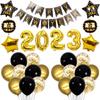 Set de Globos de Año Nuevo Transfronterizo 2023 Set de Letras Digitales FELIZ AÑO NUEVO Globo de Película de Aluminio