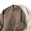Jaqueta de cor sólida simples com design de múltiplos bolsos para homens, moderna e fashion, versátil para o trabalho e uso casual, com gola de lapela e estilo cardigã
