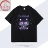 Merchandising del Juego Genshin Impact Wanderer Scaramouche Gato Lindo Camiseta de Algodón de Manga Corta Estudiante Anime Cosplay Ropa de Moda