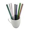 Canudo de vidro colorido resistente ao calor, fabricantes de canudos de vidro com alto teor de borosilicato, canudo para bebidas de suco, chá e leite, atacado