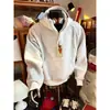 Sudadera con Media Cremallera y Cuello Alto Estilo Americano para Hombre, Chaqueta Deconstruida de Nicho Otoñal, Sudadera con Capucha Estructurada de Alta Resistencia