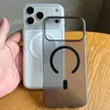 Funda Rígida Transparente Mate para PC Adecuada para Funda de Teléfono iPhone 17 Pro Max Cubierta Protectora Magnética Apple 17 Air con Sensación de Piel