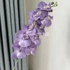 Flor Artificial 9 Orquídeas Phalaenopsis Flor Falsa Flor de Seda Decoração de Casamento Ornamentos de Flores Casa Sala de Estar Mesa de Jantar Flor