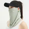 Mascarilla de Protección Solar de Verano para Mujer, Protección Solar para Ciclismo al Aire Libre, Protección UV, Toalla Facial de Seda Helada Fina Transpirable para Protección Solar, Transfronterizo