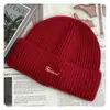 Gorro de Punto Sencillo Bordado con Letras para Otoño e Invierno, Muestra Facial de Mujer, Pequeño, a Prueba de Frío, Protección para los Oídos, Estilo Coreano, Gorro de Lana Versátil para Hombre