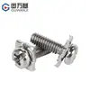 Tornillo de Acero Inoxidable 304 de Cabeza Redonda Cruzada de Dos Piezas con Arandela Cuadrada Tornillo Terminal de Arandela Cuadrada M3M3.5M4