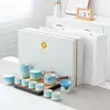 Nuevo Juego de Té Estilo Chino para Hogar Oficina Reunión Invitados Entrada Olla Portátil de Color Degradado con Asa Lateral Taza de Té Kung Fu Caja de Regalo