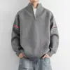 Comercio Exterior 2026 Otoño/Invierno Suéter de Cuello Alto para Hombre Tejido Cálido de Media Cremallera Juventud Versátil de Gama Alta