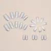 Uñas Postizas Brillantes Plateadas Estilo Cuadrado Europeo de Longitud Media Manicura Francesa Moda Europea y Americana Estilo Ins Llamativas Venta al por Mayor Productos Terminados