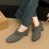 Mocasines de Piel de Cordero Forrados de Punta Profunda de Gama Alta Retro para Mujer 2026 Otoño/Invierno Nuevos Versátiles Cálidos Zapatos Peludos