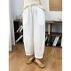 Pantalones cortos de lino puro para mujer, primavera 2025, recién llegados, estilo retro artístico, holgados y adelgazantes.