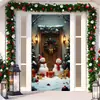 2026 Nova Cortina de Porta Banner de Natal Decoração de Fundo para Fotos ao Ar Livre com Papai Noel e Filhote