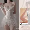 Lencería sexy push-up para busto pequeño, camisón de encaje para chicas curvilíneas y sexys con tirantes transparentes