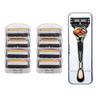 Barbeador Manual Masculino Transfronteiriço para Barbear Aparador de Barba Lâmina de 5 Camadas à Moda Antiga Lâmina Quíntupla Barbeador Manual Universal