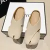 Pantuflas de Medio Zapato Peep-Toe de Cuero Sintético para Mujer, Retro de Punta Cerrada 2026 Nuevas Versátiles Planas Casuales Sandalias para Exteriores de Suela Suave