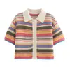 Amazon Europeo y Americano Transfronterizo Primavera 2025 Nuevo Conjunto de Top de Punto con Cuello Polo de Ganchillo y Shorts B62049