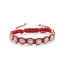 Pulsera trenzada con cuentas de aleación y cordón de algodón ajustable, estilo transfronterizo popular en Europa y América, joyería con cuentas redondas para hombres y mujeres