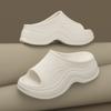 Pantuflas muffin de suela gruesa para mujer, para verano, para exteriores, realzadoras de moda, de suela suave, sensación ligera de caca, sandalias de casa para interiores