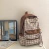 Mochila Xadrez Estilo Japonês para Estudantes Universitárias, Nicho de Alto Valor para Estudantes do Ensino Fundamental, Mochila Bonita com Laço