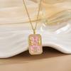 Colar Cross-border europeu e americano Amazon Zircon Color Zircon Colar feminino Nicho Light Luxo Outono e Inverno All-match Acessórios