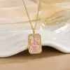 Colar Personalizado Europeu e Americano Amazon Doze Signos do Zodíaco Colar Colorido de Zircônia Feminino Nicho Luxo Leve Acessório Versátil Outono e Inverno