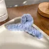 Otoño e Invierno Nuevo Clip de Felpa para Agarrar Estilo Coreano Moderno Elegante Pinza para el Cabello Grande Parte Trasera de la Cabeza Agarre para el Cabello Pinza de Tiburón para el Cabello Accesorios para el Cabello