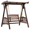 Silla Mecedora para Patio Exterior, Silla Mecedora de Madera Maciza, Silla Colgante para Terraza Exterior, Silla Mecedora Doble, Silla Mecedora para Balcón de Casa de Madera Anticorrosión