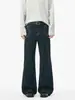 Jeans de mezclilla cruda azul oscuro estilo americano línea A para hombre LKTM 26AW, unisex, alta gama, adelgazantes, pantalones largos