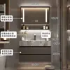 Mueble de Baño Moderno Minimalista de Cerámica Pizarra Integrado Sin Costuras Lavabo Lavamanos Lavabo de Baño Gabinete de Baño