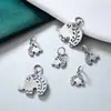 Colgante de elefante con flor de plata de ley S925, hecho a mano en Tailandia, con cuentas de cuerda, accesorios de plata