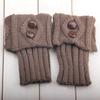 Calcetines de lana de punto para mujer, nuevos de otoño e invierno, calcetines cortos con diamantes, puño plegable, 2 botones, calentadores de pies, botas de moda