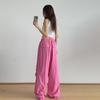 Calça Cargo Rosa Hip-Hop de Secagem Rápida para Mulheres, Calça de Verão Fina Estilo Dopamina, Calça Esportiva para Dança Jazz, Casual