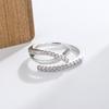 Anillo de cruz de circonita con microincrustaciones para mujer, plata S925, elegante, combina con todo, diseño de nicho, anillo de alta calidad, joyería al por mayor