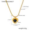 Collar y pendientes de estilo retro europeo y americano con diseño de amor negro, adecuados para mujeres de acero y titanio, accesorios transfronterizos populares.