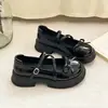 Zapatos de Tacón Alto con Lazo Pequeños de Cuero para Niñas 2026 Otoño Nuevos JK Japonés Frances Versátiles Mary Janes Zapatos de Una Sola Hebilla