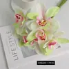 Nuevas Flores Artificiales de Cymbidium en Ramillete de 6 Ramas para Atar, Decoración de Alto Nivel para Hogar y Hotel, Accesorios para Fotos de Escritorio, Flores Falsas