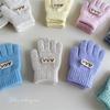 Guantes de Punto para Niños Otoño e Invierno Cereza Etiqueta Pequeña Bebé Para Exteriores A Prueba de Frío Cálidos Resistentes al Viento Guantes de Lana