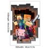 Meu mundo Minecraft run away estéreo 3D pessoa pequena minerando autoadesivo à prova d'água adesivo de parede para quarto de criança