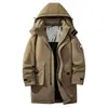 Chaqueta de algodón gruesa de longitud media para invierno 2026 con capucha para exteriores estilo pareja de montañismo abrigo de algodón cálido y térmico ropa de trabajo