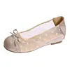 Zapatos Mary Jane para Mujer Estilo Retro con Aumento Oculto de Altura, Tela de Malla, Diseño de Moño Poco Profundo, Suela Suave Transpirable, Adecuados para el Viaje Diario