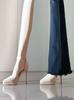 Elegante Nude Impermeável Plataforma Salto Alto Novo Nicho de Etiqueta com Saia Vestido Bico Fino Estileto Sandálias de Tiras