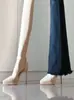 Sandálias de Salto Alto Plataforma Impermeáveis Elegantes na Cor Nude, Novo Estilo para Cerimônias, Design de Nicho para Combinar com Vestidos, Bico Fino, Salto Fino, Sandálias de Tira Única