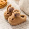Pantuflas de algodón para niños para otoño e invierno, pantuflas de dibujos animados antideslizantes para interiores para niños y niñas, pantuflas de algodón para bebé