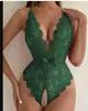 Comercio exterior transfronterizo aguas termales y verano europeo y americano sexy lencería cuello halter encaje espalda descubierta encaje mono al por mayor