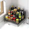 Estante para Condimentos Artefacto de Almacenamiento de Cocina Múltiples Niveles de Escritorio Estante en Capas para Condimentos Almacenamiento Multifuncional de Salsa de Soja y Vinagre
