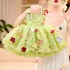 Vestido de Suspensório para Meninas 2026 Verão Novo Estiloso Fashionável Vestido Princesa Rodado Moda para Bebê Vestido Curto
